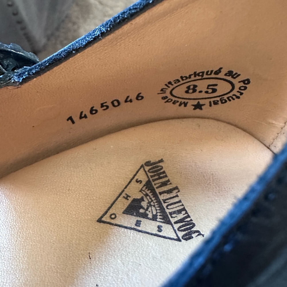 John Fleuvog Prepare Leader Mary Jane Blue & Black Stripe - Picture 10 of 10